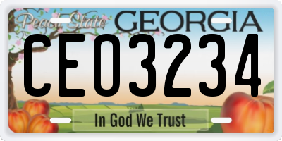 GA license plate CEO3234
