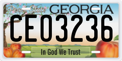 GA license plate CEO3236