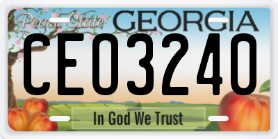 GA license plate CEO3240