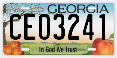 GA license plate CEO3241
