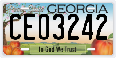 GA license plate CEO3242