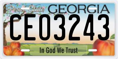 GA license plate CEO3243