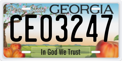 GA license plate CEO3247