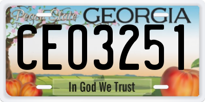GA license plate CEO3251