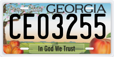 GA license plate CEO3255