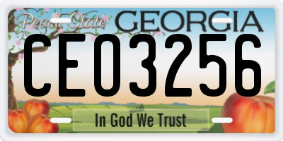 GA license plate CEO3256