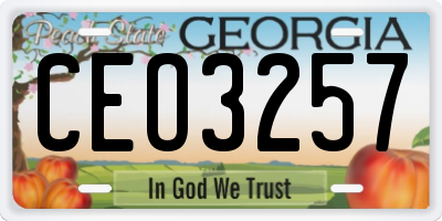 GA license plate CEO3257
