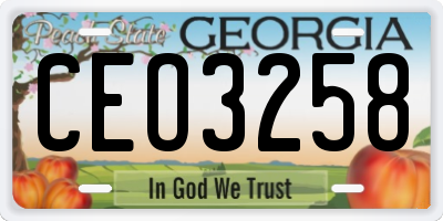 GA license plate CEO3258