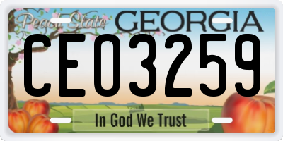 GA license plate CEO3259