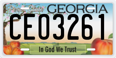 GA license plate CEO3261
