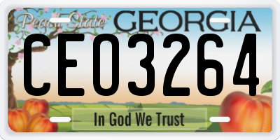 GA license plate CEO3264