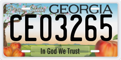 GA license plate CEO3265
