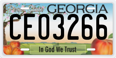 GA license plate CEO3266