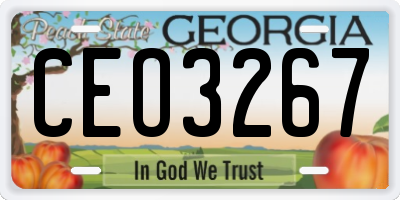GA license plate CEO3267