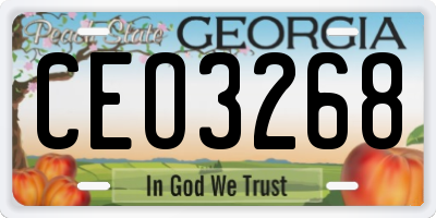 GA license plate CEO3268
