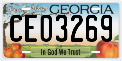 GA license plate CEO3269