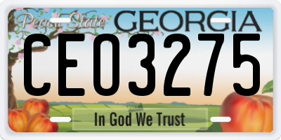 GA license plate CEO3275