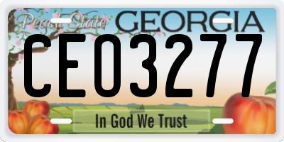 GA license plate CEO3277