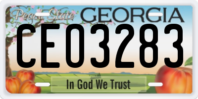GA license plate CEO3283
