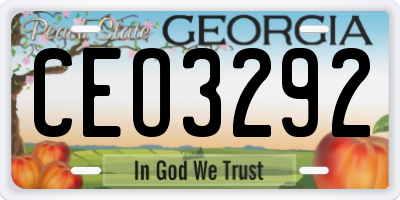 GA license plate CEO3292