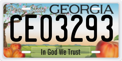 GA license plate CEO3293