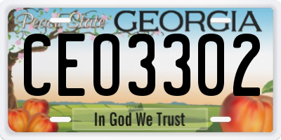 GA license plate CEO3302