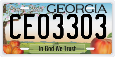 GA license plate CEO3303