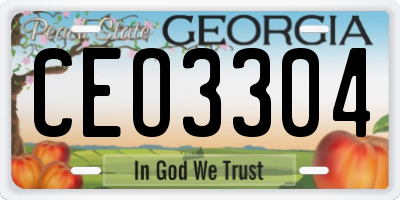 GA license plate CEO3304