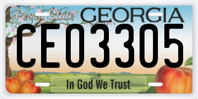GA license plate CEO3305