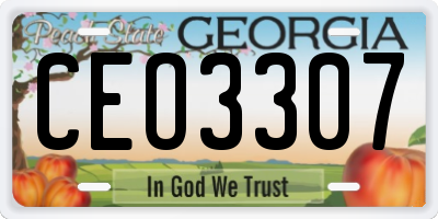 GA license plate CEO3307