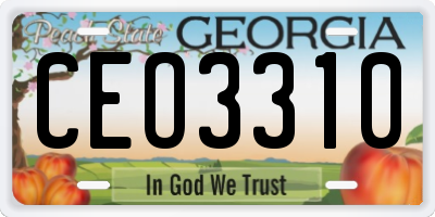 GA license plate CEO3310