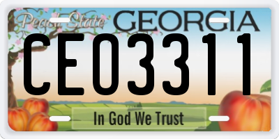 GA license plate CEO3311