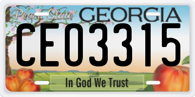 GA license plate CEO3315