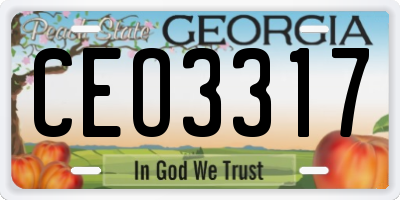 GA license plate CEO3317