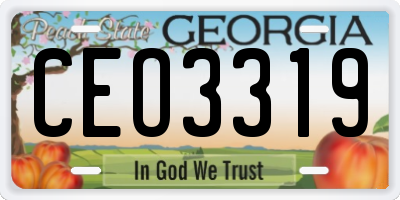 GA license plate CEO3319