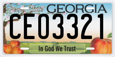 GA license plate CEO3321