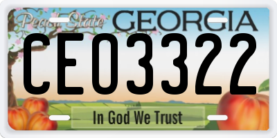 GA license plate CEO3322