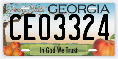 GA license plate CEO3324
