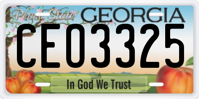 GA license plate CEO3325
