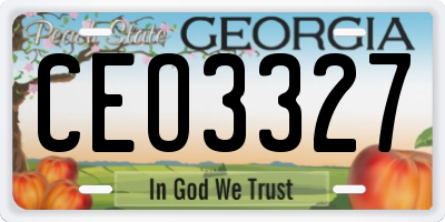GA license plate CEO3327