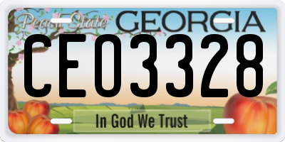 GA license plate CEO3328