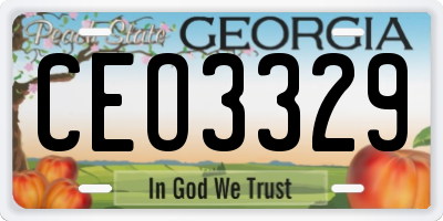 GA license plate CEO3329