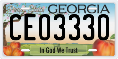 GA license plate CEO3330