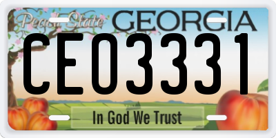 GA license plate CEO3331