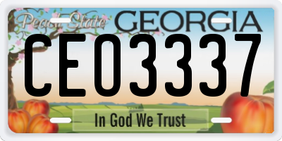 GA license plate CEO3337
