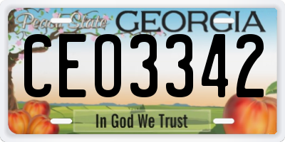 GA license plate CEO3342