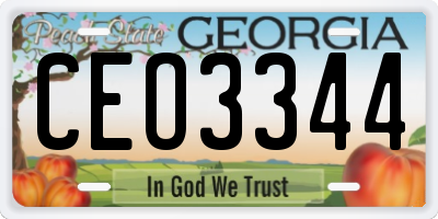 GA license plate CEO3344