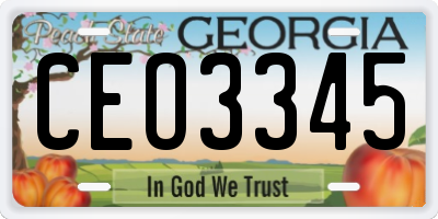 GA license plate CEO3345