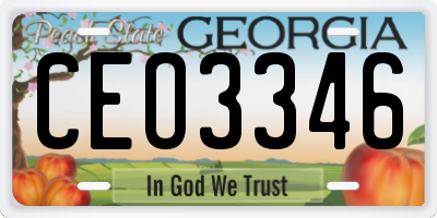 GA license plate CEO3346