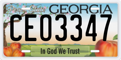 GA license plate CEO3347
